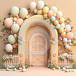 Balloon Digital Backgrounds, Easter digital backdrop, Spring Backdrop, Digital Photo Props Backgrounds