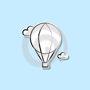 Balloon flight sticker icon. Simple thin line, outline vector of travel icons for ui and ux, website or mobile application