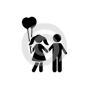 Balloon, girl, boy, walk, love icon. Element of children pictogram. Premium quality graphic design icon. Signs and symbols