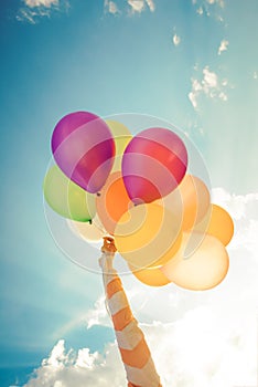 Balloon of happy birth day in summer