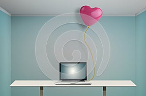 Balloon heart-shaped connected