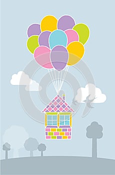 Balloon house illustration