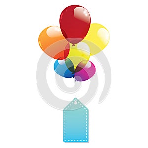 Balloon label tags colorful