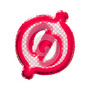 Balloon letter O minuscule 3D golden foil realistic alphabet