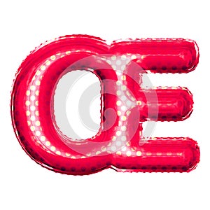 Balloon letter OE ligature 3D golden foil realistic alphabet photo