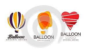 Balloon Logo Design Origina Set, Modern Identity Brand Company Badges Labels Vector Illustration photo