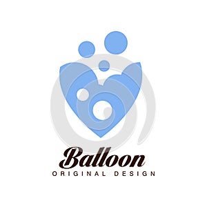Balloon original design, creative badge for corporate brand identity, summer holidays, festival, travel, tourism vector