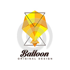 Balloon original design, creative badge for corporate brand identity, summer holidays, festival, travel, tourism vector