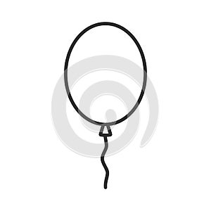 Flying Balloon Outline Flat Icon on White photo