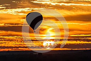 Balloon over Bagan during sunrise, Myanm