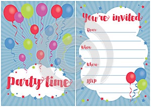 Balloon party invitation