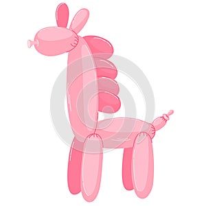 Balloon pet. Cartoon helium horse characters, colorful bubble animals.