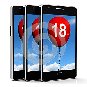 Balloon Phone Represents Eighteenth Happy Birthday Celebration