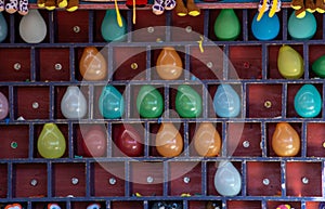 Balloon pop game at a carnival