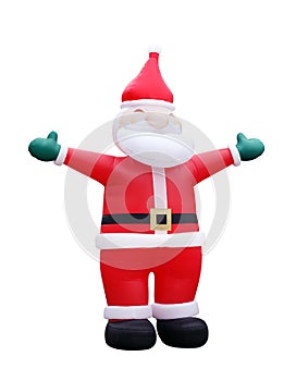 Balloon red santa claus isolated on white background, red santa claus balloon for flown and decorations santa claus for festival