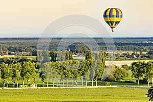 Balloon ride in Pommard region, France