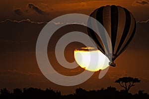 Balloon safari , sunrise