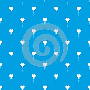 Balloon in the shape of heart pattern seamless blue