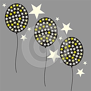 Balloon and stars