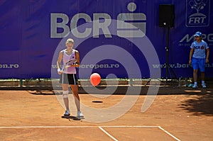 Balloon on tennis court