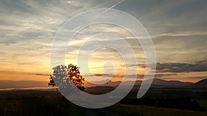 Balloon in sunset photo