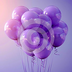 Balloon tribute Purple balloons ascend for epilepsy awareness on gradient