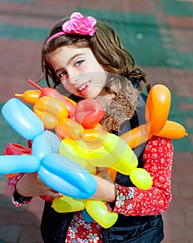 Balloon twisting art children happy photo