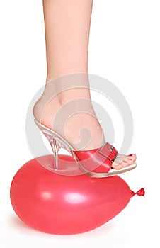 Balloon under spike heel