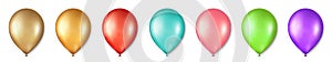 Balloon vector set. Birthday balloons for celebration, party, and wedding. Celebrate decorations. photo