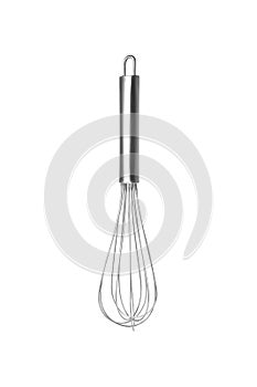 Balloon whisk on white background.