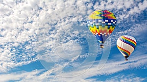 Ballooning in the clouds. Unforgettable feeling of freedom. Artistic picture. Beauty world