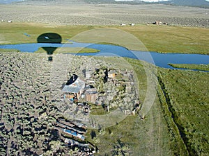 Ballooning Over Ranch House in Mammoth