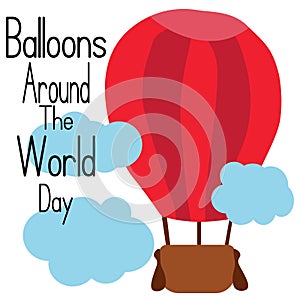 Balloons Around The World Day, idea for poster, banner or postcard