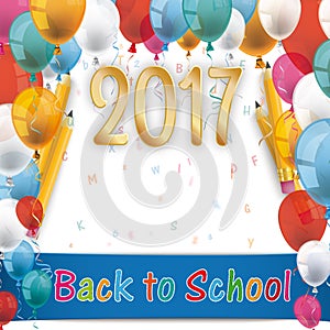 Balloons Back To School Pencil Letters 2017