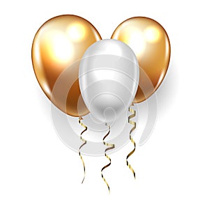 Balloons for birthday, festive occasions, parties, weddings on white photo