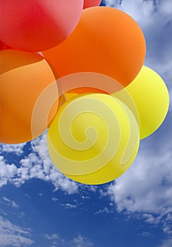 Balloons on blue sky