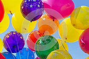 Balloons on blue sky