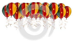 Balloons with Cameroonian flag, 3D rendering