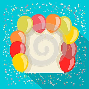 Balloons card in retro style