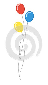 Balloons in cartoon flat style isolated on white background.