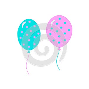 Balloons for celebration, vector illustration in a flat style isolated on white background