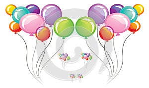 Balloons color illustration for design