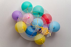 balloons and colorful balloons with happy celebration party background