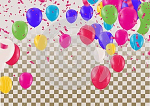 Balloons colorful Celebration Defocused macro effect. Templates for placards, banners. New Year, Decoration, Hipster Seasonal Sale