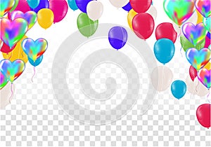 Balloons colorful Celebration Defocused macro effect. Templates for placards, banners. New Year, Decoration, Hipster Seasonal Sale