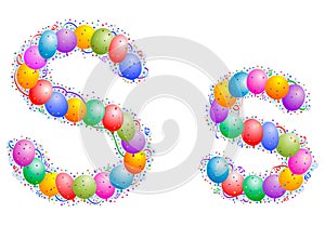 Balloons and confetti â€“ Letter S