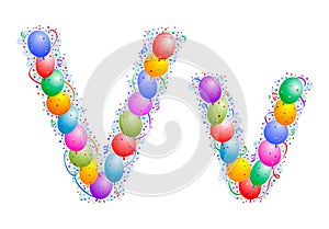 Balloons and confetti â€“ Letter V