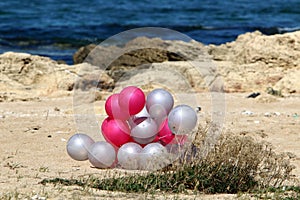 Balloons of different colors photo