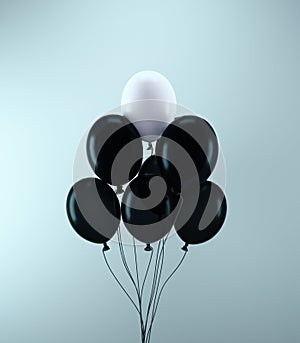 Balloons different. Leadership and stand out from the crowd concept
