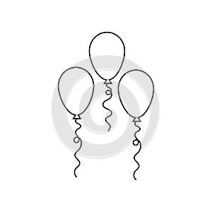 balloons drawing, outline for coloring bookn